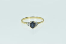 Load image into Gallery viewer, 14K Oval Sapphire Diamond Vintage Engagement Ring Yellow Gold