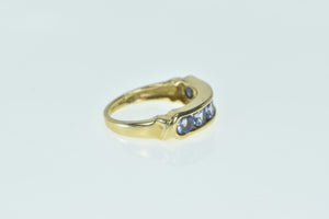 14K Vintage Tanzanite Classic Statement Band Ring Yellow Gold