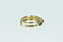Load image into Gallery viewer, 14K Sapphire Ruby Emerald Cabochon Statement Ring Yellow Gold