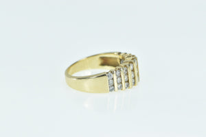 14K 1.00 Ctw Graduated Diamond Striped Band Ring Yellow Gold
