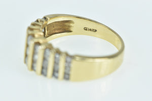 14K 1.00 Ctw Graduated Diamond Striped Band Ring Yellow Gold
