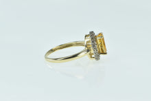 Load image into Gallery viewer, 14K Oval Citrine Pave Diamond Halo Engagement Ring Yellow Gold