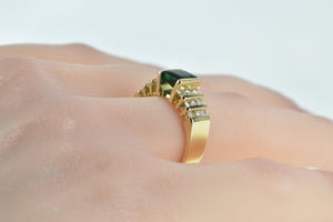 14K 1.38 Ctw Natural Emerald Diamond Vintage Ring Yellow Gold
