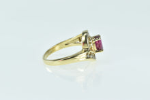 Load image into Gallery viewer, 14K 0.94 Ctw Ruby Diamond Wavy Engagement Ring Yellow Gold