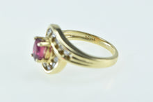 Load image into Gallery viewer, 14K 0.94 Ctw Ruby Diamond Wavy Engagement Ring Yellow Gold