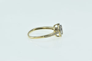 10K Oval Pave Diamond Encrusted Statement Ring Yellow Gold