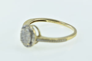 10K Oval Pave Diamond Encrusted Statement Ring Yellow Gold