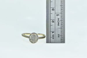 10K Oval Pave Diamond Encrusted Statement Ring Yellow Gold