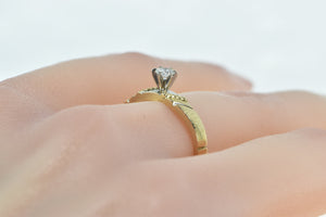 14K 0.21 Ct Diamond Solitaire Promise Engagement Ring Yellow Gold