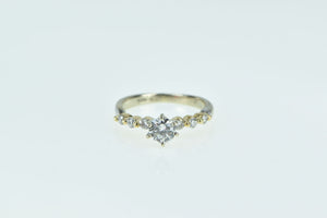 14K 0.55 Ctw Diamond Round Vintage Engagement Ring Yellow Gold