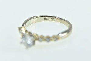 14K 0.55 Ctw Diamond Round Vintage Engagement Ring Yellow Gold