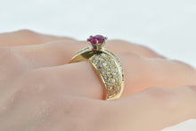 Load image into Gallery viewer, 14K 3.34 Ctw Oval Ruby Diamond Encrusted Ring Yellow Gold