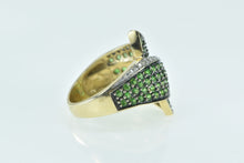 Load image into Gallery viewer, 14K 14K Staurino Fratelli Pave Emerald Diamond Ring Yellow Gold