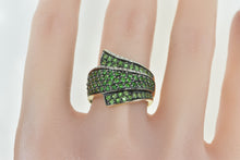 Load image into Gallery viewer, 14K 14K Staurino Fratelli Pave Emerald Diamond Ring Yellow Gold