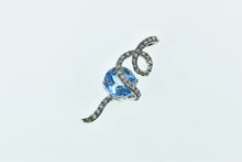 Load image into Gallery viewer, 14K LeVian Blue Topaz Chocolate Diamond Swirl Pendant White Gold