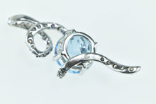 Load image into Gallery viewer, 14K LeVian Blue Topaz Chocolate Diamond Swirl Pendant White Gold