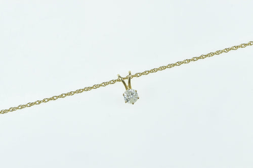 14K 0.46 Ct Diamond Round Solitaire Classic Pendant 16.75