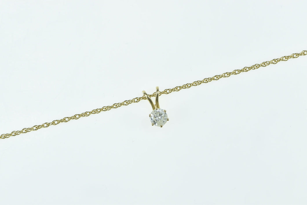14K 0.46 Ct Diamond Round Solitaire Classic Pendant 16.75