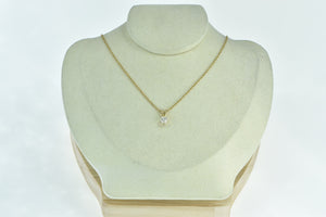 14K 0.46 Ct Diamond Round Solitaire Classic Pendant 16.75" Yellow Gold