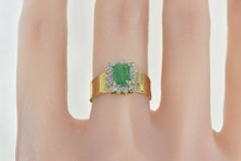 Load image into Gallery viewer, 14K 0.73 Ctw Emerald Diamond Halo Engagement Ring Yellow Gold