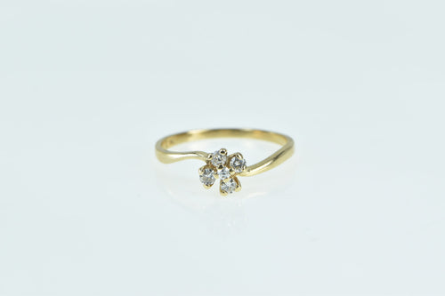 14K 0.18 Ctw Flower Diamond Cluster Engagement Ring Yellow Gold