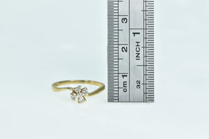 14K 0.18 Ctw Flower Diamond Cluster Engagement Ring Yellow Gold