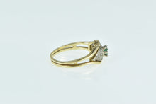 Load image into Gallery viewer, 14K Oval Emerald Diamond Cluster Vintage Ring Yellow Gold