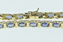 Load image into Gallery viewer, 14K Oval Tanzanite Vintage Classic Tennis Bracelet 7&quot; Yellow Gold