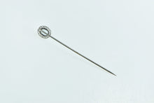 Load image into Gallery viewer, 14K Art Deco Ornate Oval Blue Topaz Filigree Stick Pin Yellow Gold