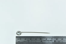 Load image into Gallery viewer, 14K Art Deco Ornate Oval Blue Topaz Filigree Stick Pin Yellow Gold