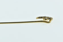 Load image into Gallery viewer, 14K Victorian Crescent Moon Star Seed Pearl Stick Pin Yellow Gold