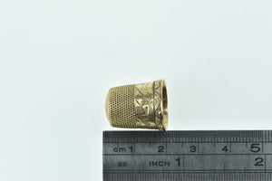 14K Victorian Ornate Engraved Sewing Tool Thimble Yellow Gold