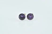 Load image into Gallery viewer, 14K 7.25mm Amethyst Round Sphere Ball Stud Earrings Yellow Gold