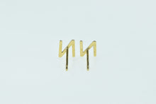 Load image into Gallery viewer, 14K N Block Letter Initial Name Monogram Stud Earrings Yellow Gold