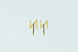 14K N Block Letter Initial Name Monogram Stud Earrings Yellow Gold