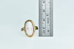 14K Victorian Carved Shell Cameo Lady Ring Yellow Gold