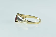 Load image into Gallery viewer, 14K Pear Ruby Diamond Accent Vintage Chevron Ring Yellow Gold