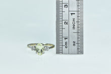 Load image into Gallery viewer, 14K Oval Green Quartz Diamond Accent Classic Ring White Gold