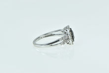 Load image into Gallery viewer, 10K Princess Diamond Black Halo Engagement Ring White Gold