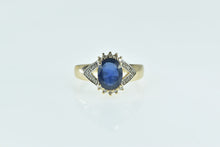 Load image into Gallery viewer, 10K Oval Sapphire Diamond Vintage Engagement Ring Yellow Gold