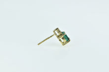 Load image into Gallery viewer, 14K Oval Syn. Emerald Diamond Single Stud Earring Yellow Gold