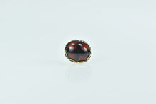 Load image into Gallery viewer, 14K Black Onyx Cabochon Scalloped Single Stud Earring Yellow Gold