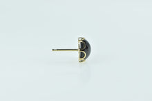 Load image into Gallery viewer, 14K Black Onyx Cabochon Scalloped Single Stud Earring Yellow Gold