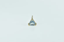 Load image into Gallery viewer, 14K Trillion Blue Topaz Solitaire Single Stud Earring Yellow Gold