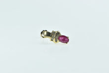 Load image into Gallery viewer, 14K Ruby Diamond Single Vintage Drop Stud Earring Yellow Gold