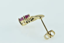 Load image into Gallery viewer, 14K Ruby Diamond Single Vintage Drop Stud Earring Yellow Gold