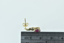 Load image into Gallery viewer, 14K Ruby Diamond Single Vintage Drop Stud Earring Yellow Gold