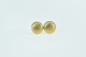 10K Round Vintage Brushed Domed Puffy Stud Earrings Yellow Gold