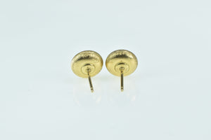 10K Round Vintage Brushed Domed Puffy Stud Earrings Yellow Gold