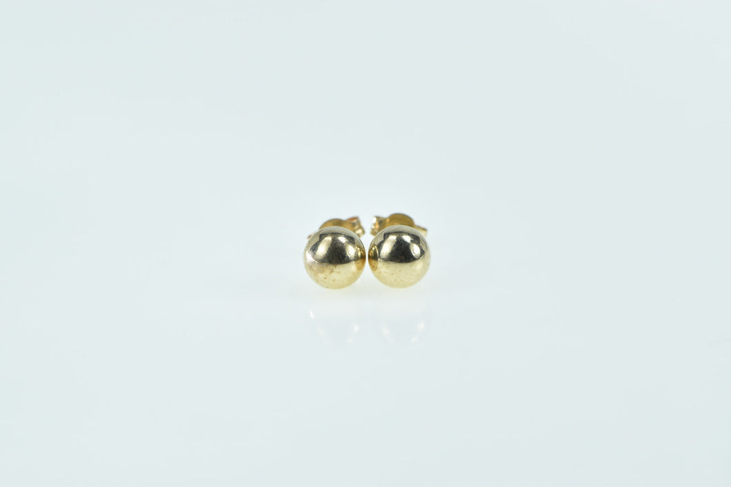 10K 5mm Vintage Round Ball Sphere Stud Earrings Yellow Gold